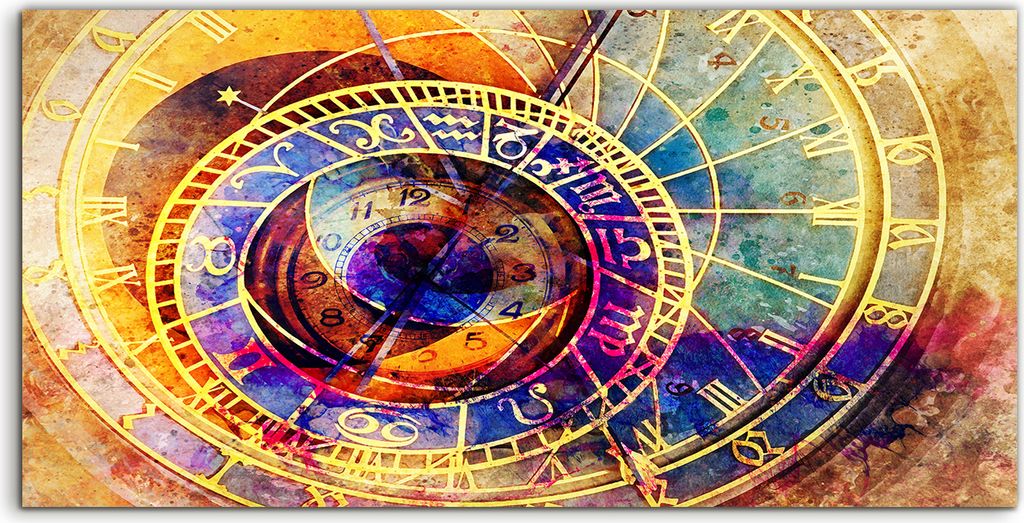 Coloray Spritzschutz aus Glas 140x70 Wandkunst Küchenrückwand Astrologisches Symbol Sternzeichen