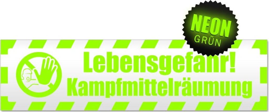 Lebensgefahr! Kampfmittel gestreift Magnetschild Schild magnetisch