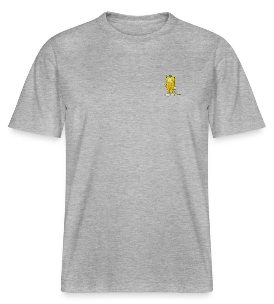 Spreadshirt Janosch Kleiner Tiger Stick Relaxed Fit Uni T-Shirt, XXL, Grau meliert