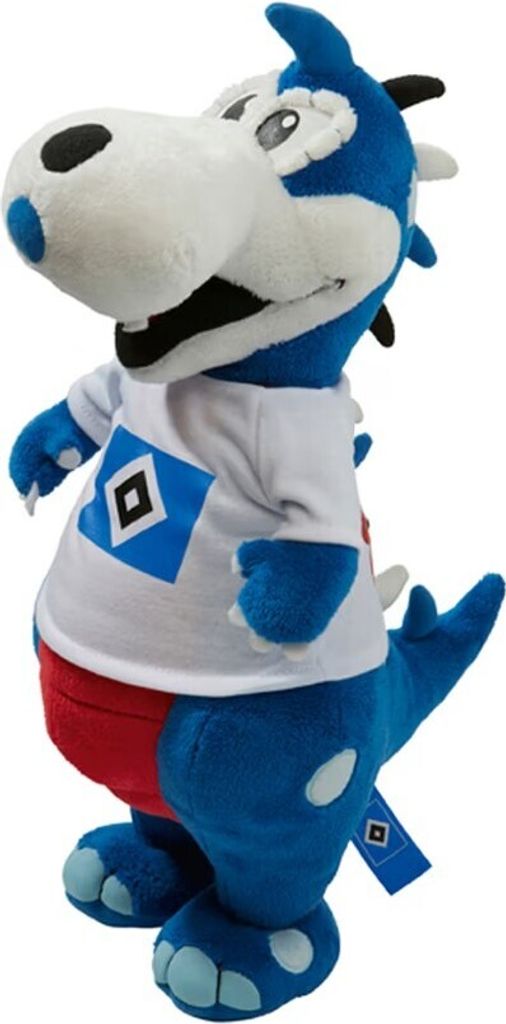 HAMBURGER SV HSV Plüschdino Hermann 35cm blau weiss - Produktbild 