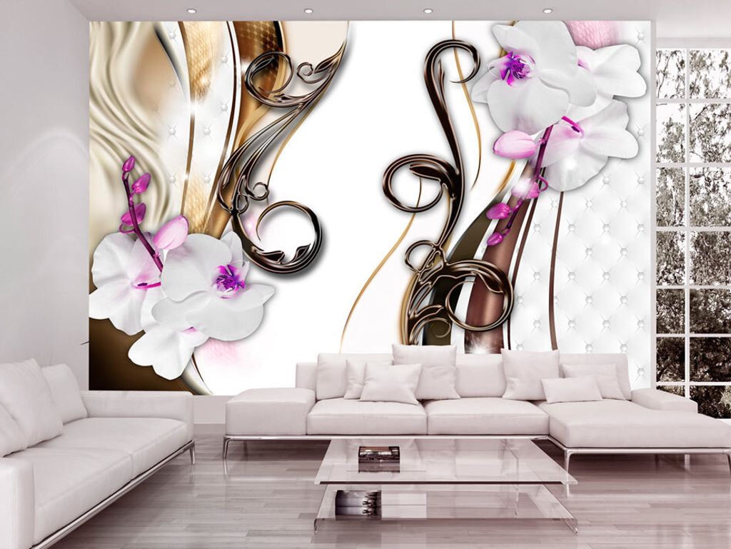 Vlies Fototapete 350x256 cm Tapeten Wandtapete XXL Blumen Abstrakt Ornament b-A-0062-a-c