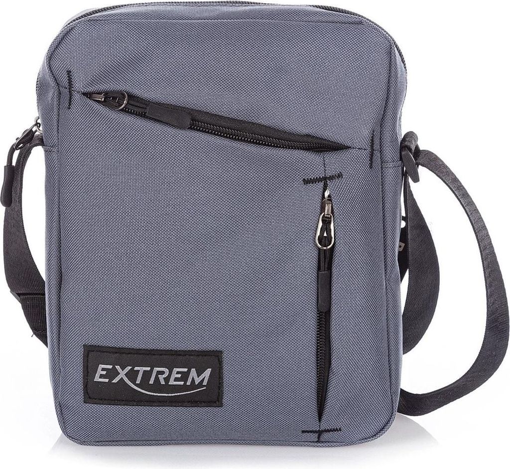 Bag Street Herren Umhängetasche mit Reißverschluss Grau