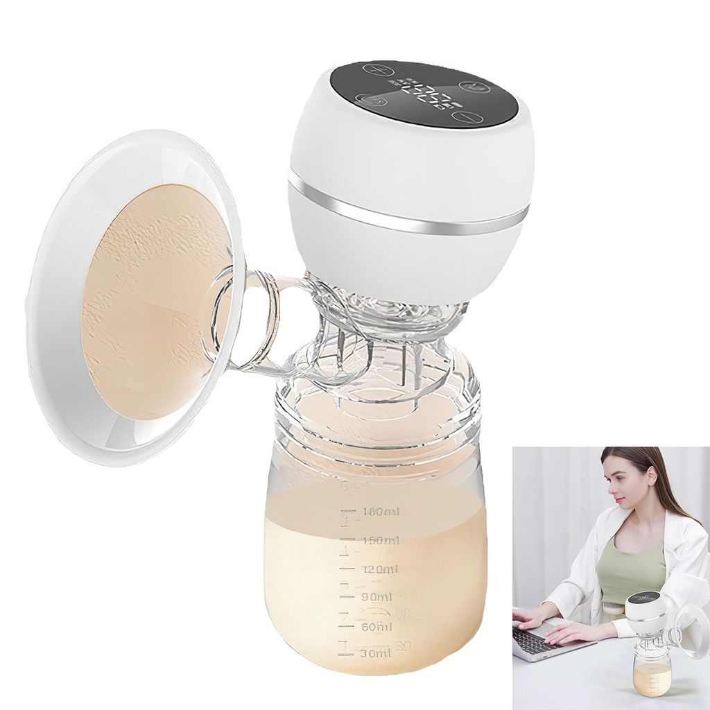 Elektrische milchpumpe,milchpumpen,wiederaufladbare,360°-Drehung,3 Modi, 9 Einstellstufen,Weiß