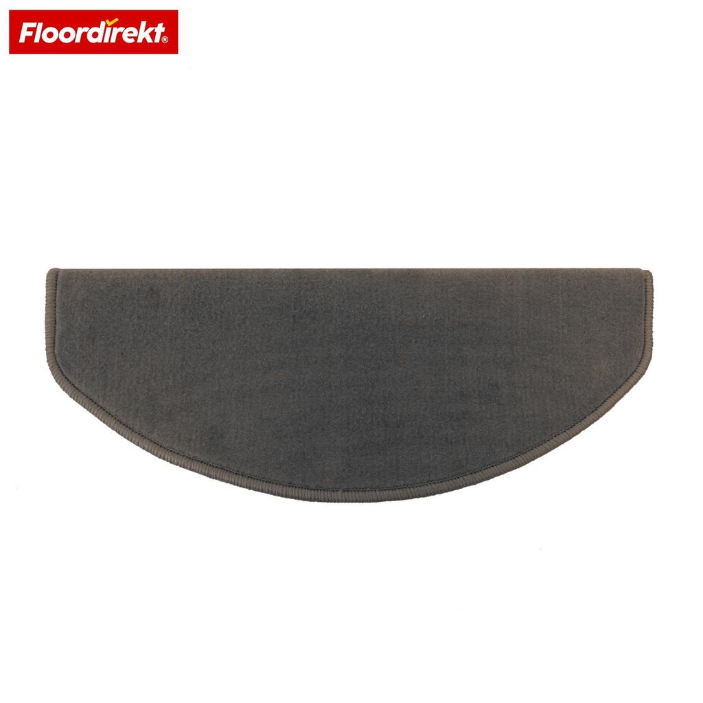 Floordirekt Velours-Stufenmatten Wien, Treppenmatte halbrund, rutschfest & selbstklebend. Treppenschutz schalldämmend & antistatisch – Anthrazit