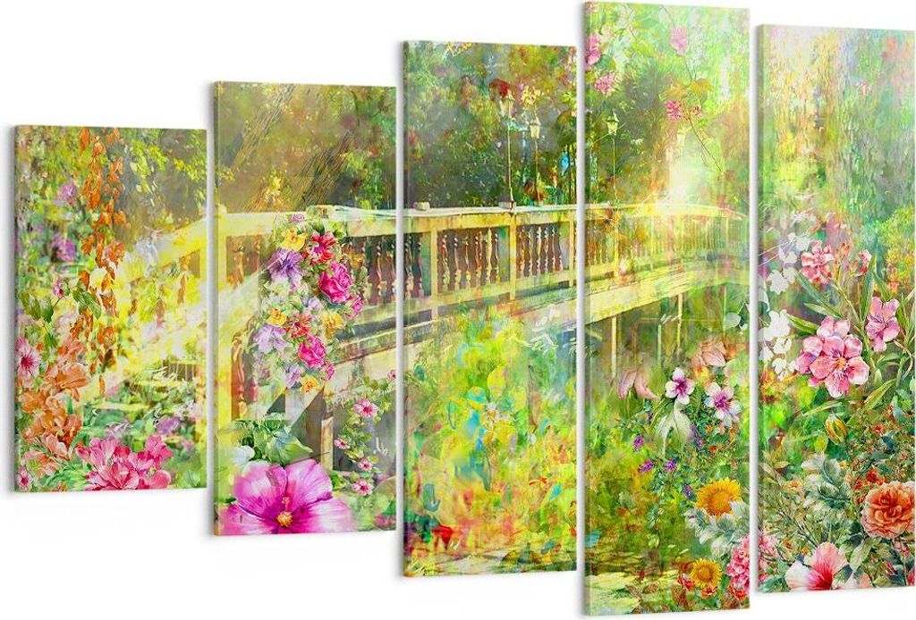 Bild auf Leinwand - Leinwandbild - Brücke Park Blume Produktbild 