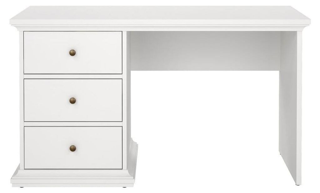 CALICOSY - Bureau 3 tiroirs blanc L130 cm - SOFIA Image du produit 