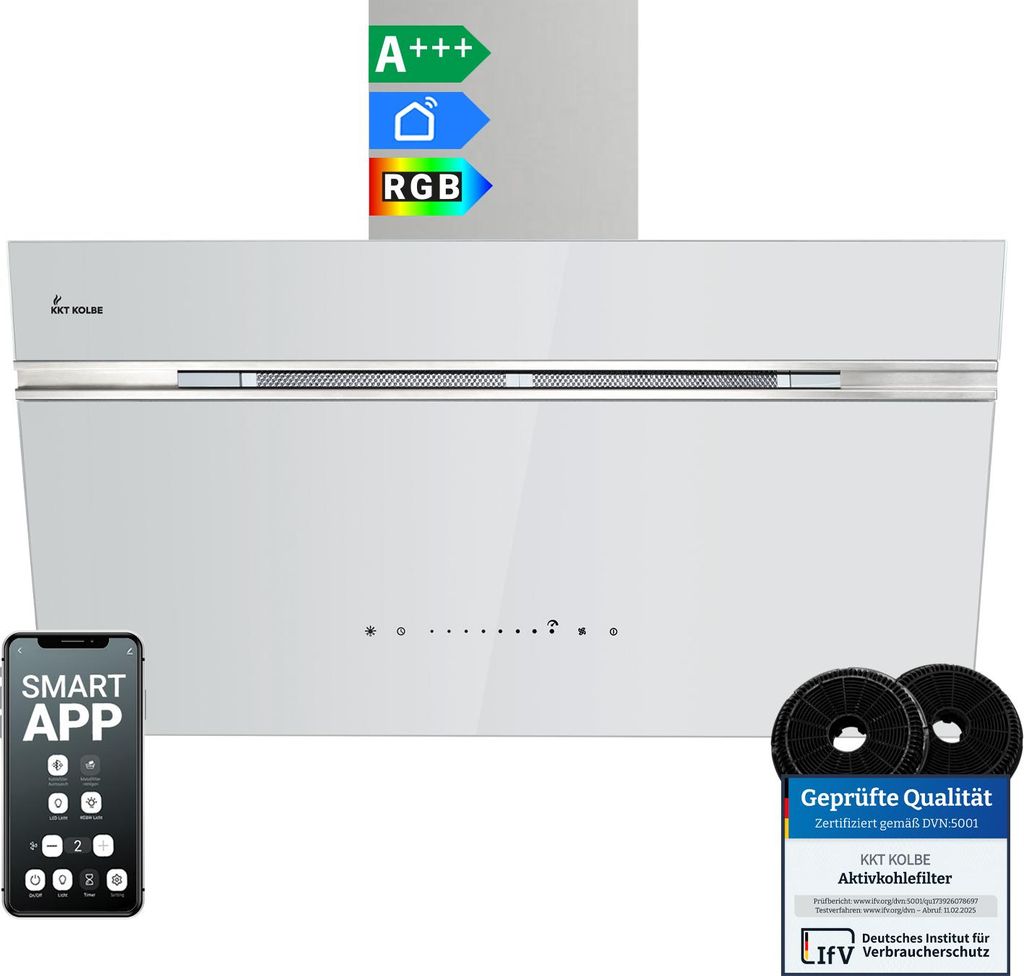 KKT KOLBE A+++ Dunstabzugshaube 90 cm 782 cbm/h Umluft Produktbild 