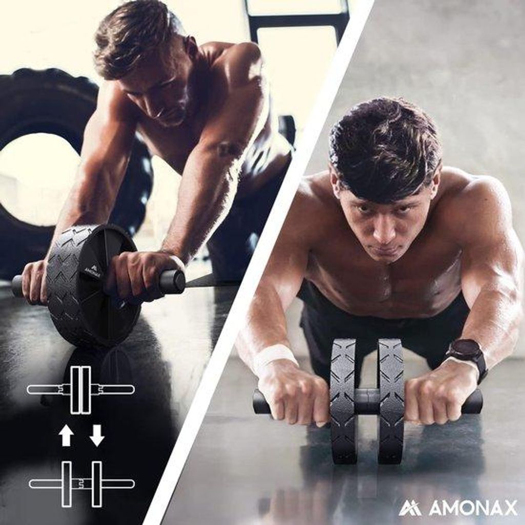 Abdominal Roller Push-Up Griffe Springseile Fitness Sportausrüstung Abdominal Muskeltrainer für Zuhause, Ab Roller Trainingsgerät Set, Ab Wheel ...