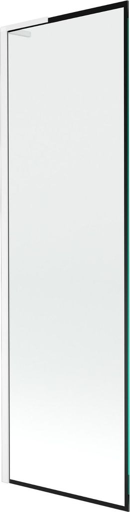 Mexen Next L Badewannenwand 1-flügelig 60 x 150 cm, schwarzes Muster, weiß - 895-060-000-03-70-20