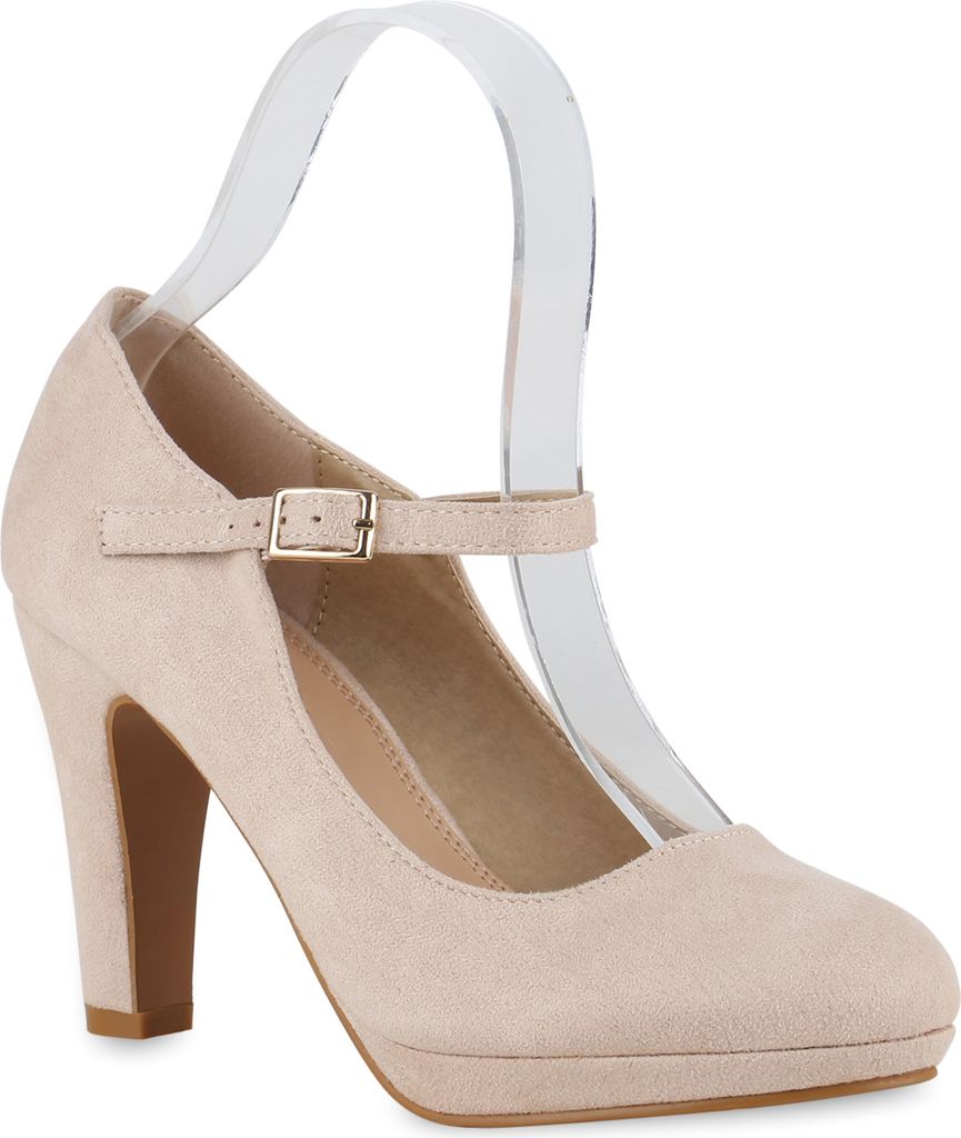 Mytrendshoe Damen Pumps Mary Janes Riemchenpumps High Heels Produktbild 1
