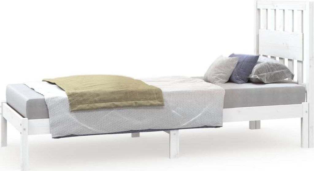vidaXL Massivholzbett ohne Matratze Weiß