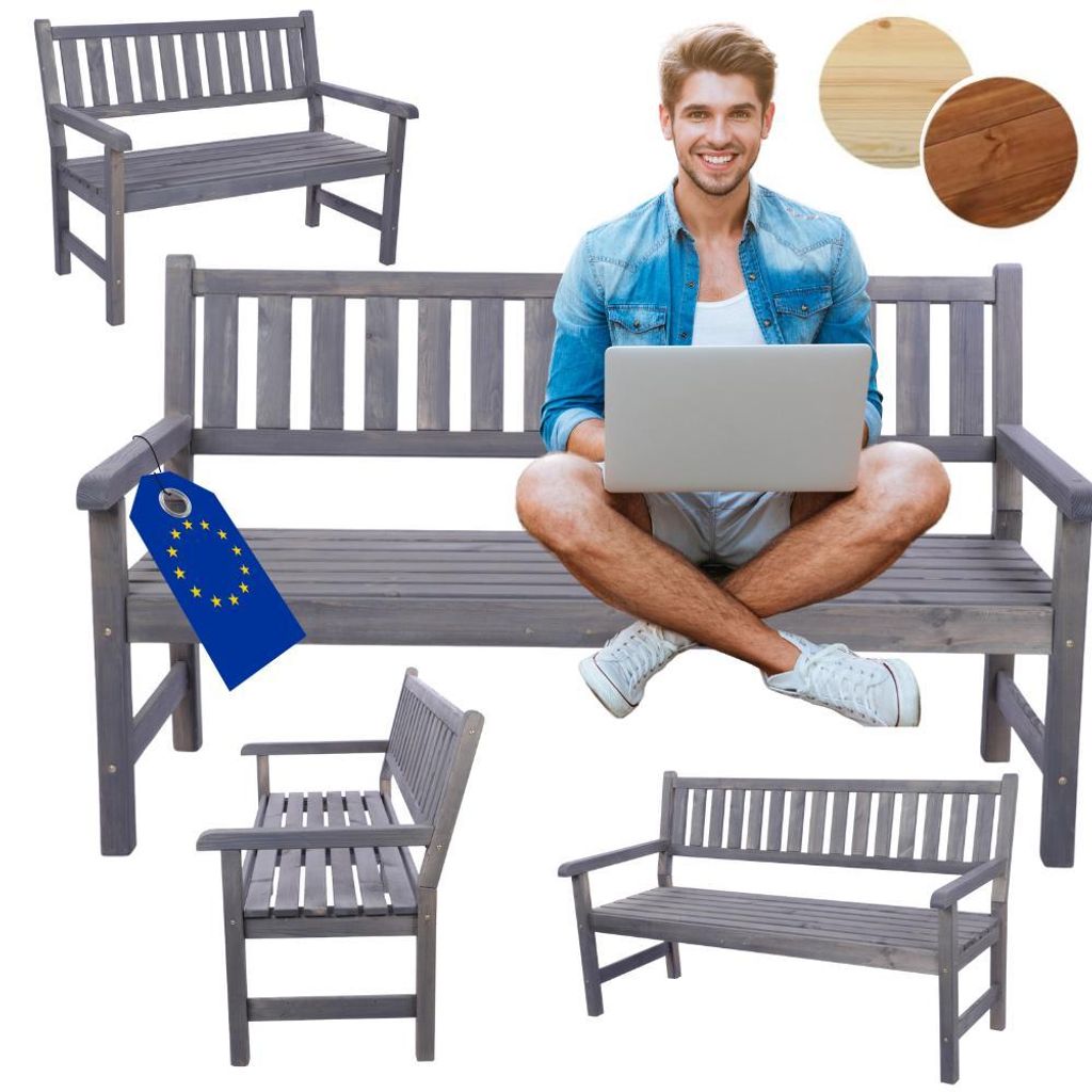 MODO24 Gartenbank Holz, 2-Sitzer, Friesenbank, Parkbank, Produktbild 