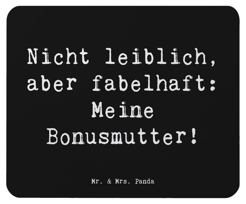 Mr. & Mrs. Panda Mauspad Spruch Bonusmutter - Schwarz - Geschenk, einzigartige Designs, besondere Frauen, pc mausunterlage, Mouse Pad, Familie, Elt...
