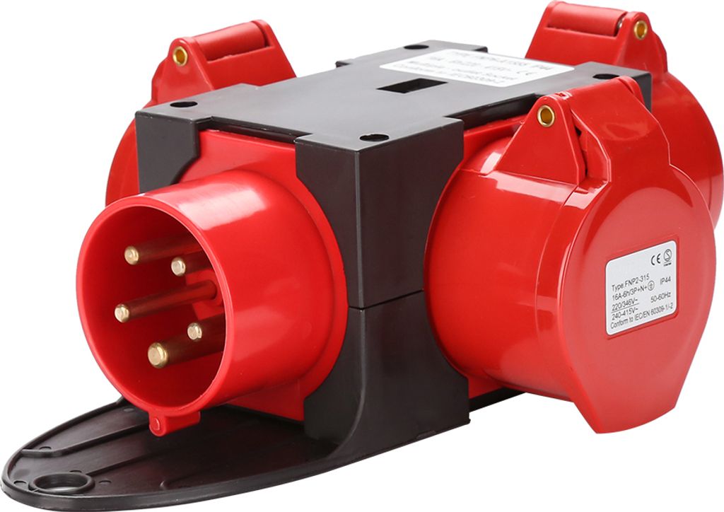 TolleTour Stromverteiler Baustromverteiler Verteiler CEE Kraftstrom IP44 für Baustelle 3 x CEE 400V / 16A Steckdose 5P