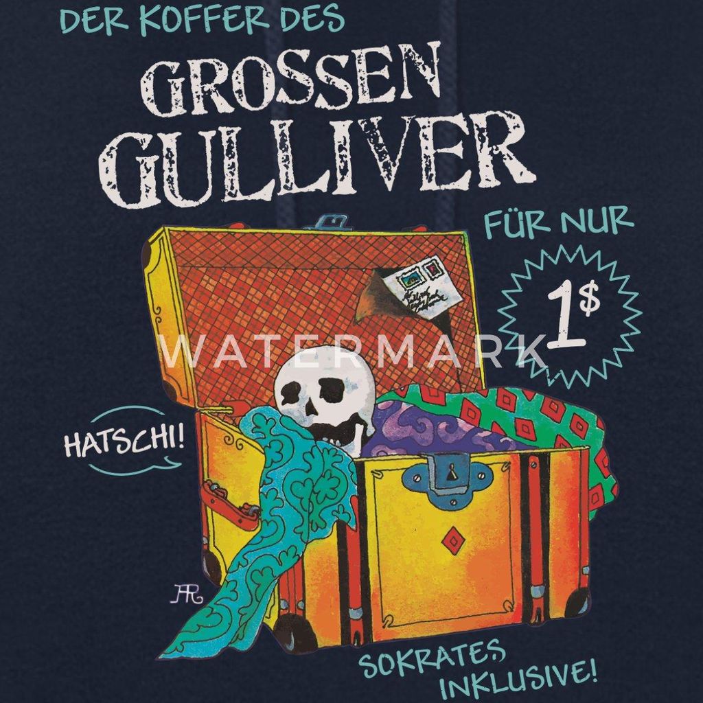 Spreadshirt Die Drei Fragezeichen Und Der Sprechende Totenkopf Damen Hoodie, XL, Navy