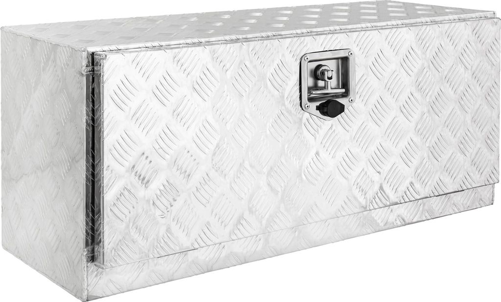 Trucky Aluminium Truckbox, Unterboden Unterflur Box Deichselbox, Anhängerbox 91 x 35 x 40 cm Werkzeugkiste mit Schloss und Schlüssel, stabil
