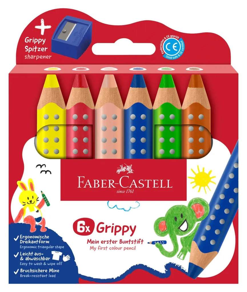 Regalo Creativo: Set Faber-Castell 110635 Matite Grippy con Temperino