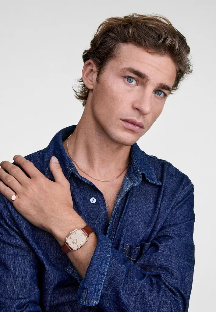 Collier Chaîne Daniel Wellington Tide Mesh Doré Rose Réglable 43-49 cm