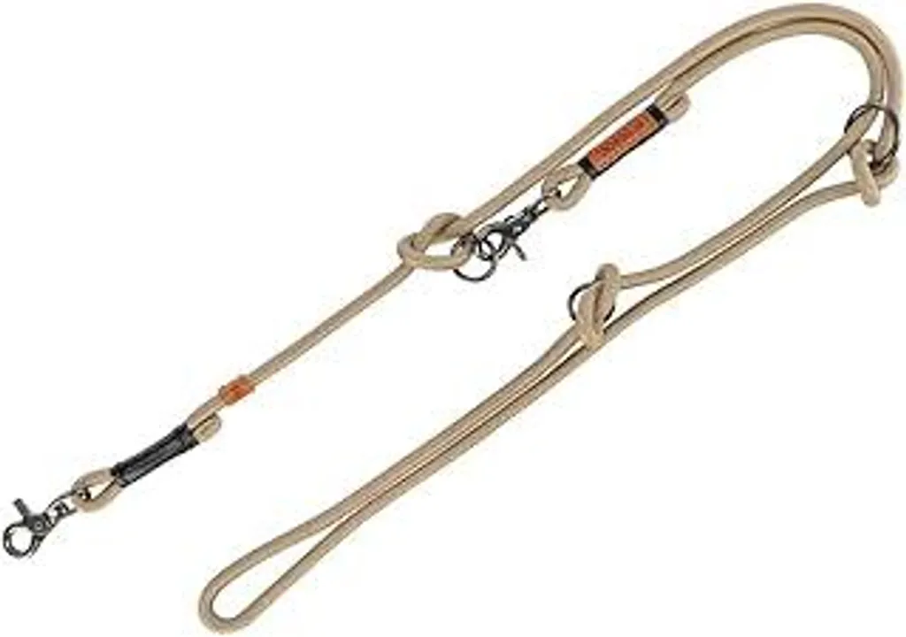 TRIXIE Guinzaglio per cani BE NORDIC Guinzaglio a V S–M, 2,00 m ø 8 mm in sabbia/nero - guinzaglio regolabile con fascino nordico - per cani di taglia piccola e media - 17224