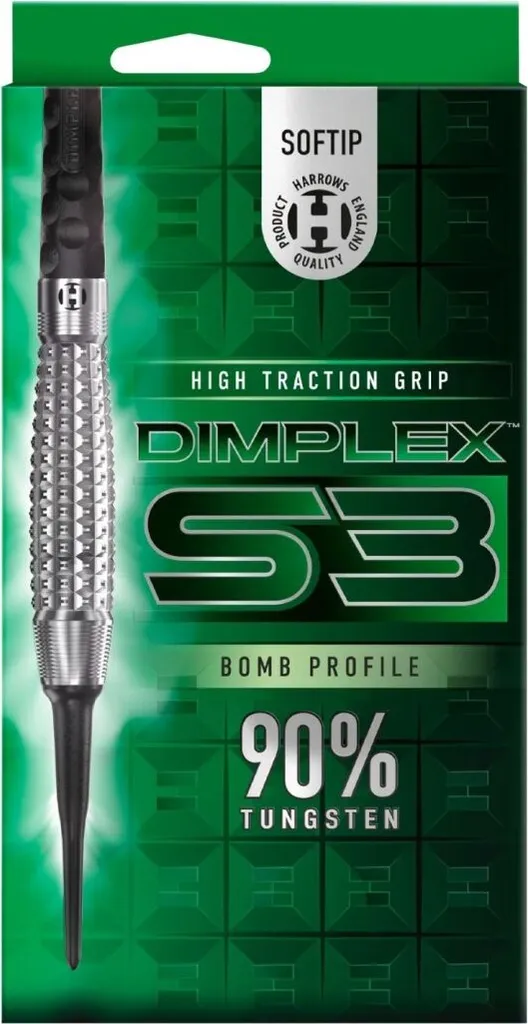 Fléchettes de Compétition Harrows Dimplex S3 18g Tungstène pour Cible