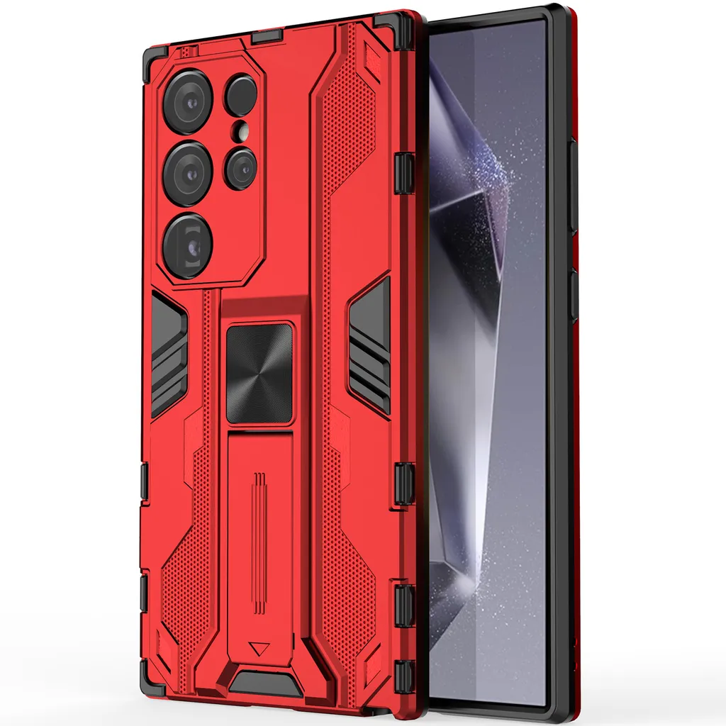 Custodia Samsung S24 Ultra Rossa Rugged TPU PC con Supporto | Shop Online