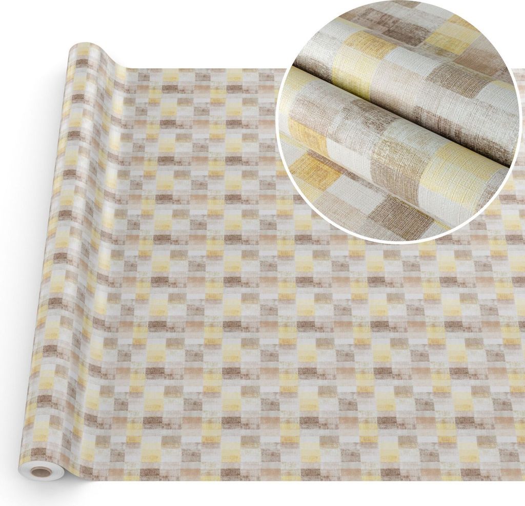 Tischdecke Wachstuch Premium Ornamente Beige Robust Wasserabweisend Breite 140 cm Länge 1000 cm