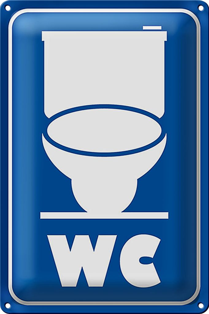 Blechschild Hinweis 40x30cm WC Piktogramm Toilette