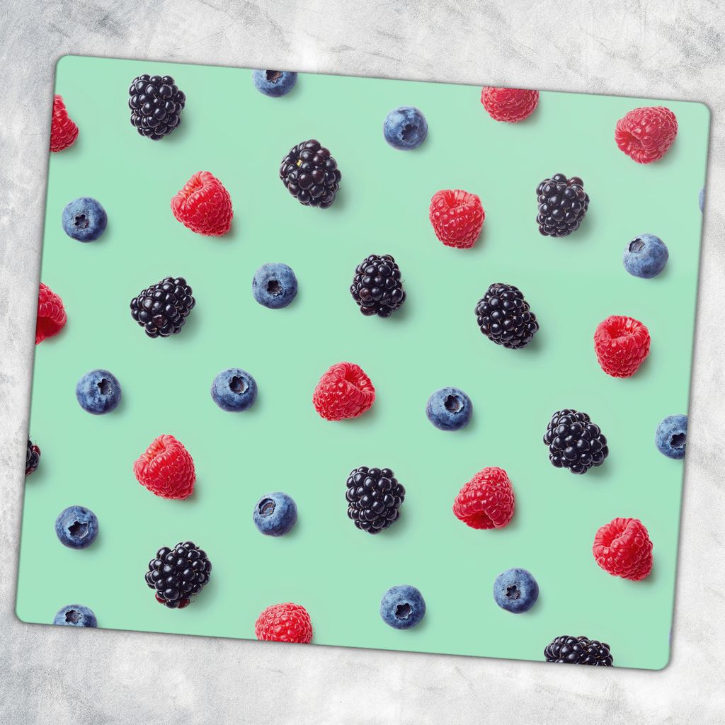 Glas-Herdabdeckplatten Glaskeramikkochfeld-Abdeckung Spritzschutz Glas 60 cm x 52 cm - Bunte Früchte