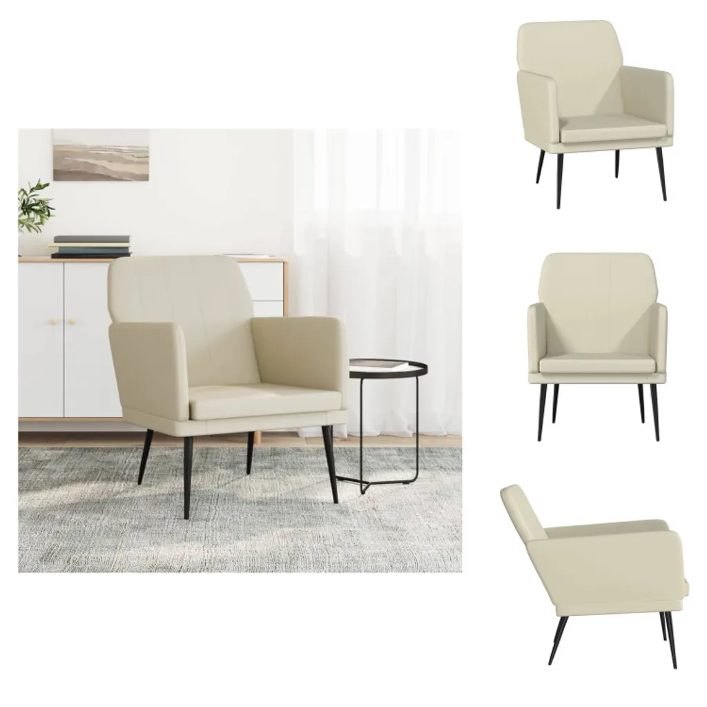 Poltrona Crema vidaXL 61x78x80 cm: Eleganza in Similpelle per Soggiorno