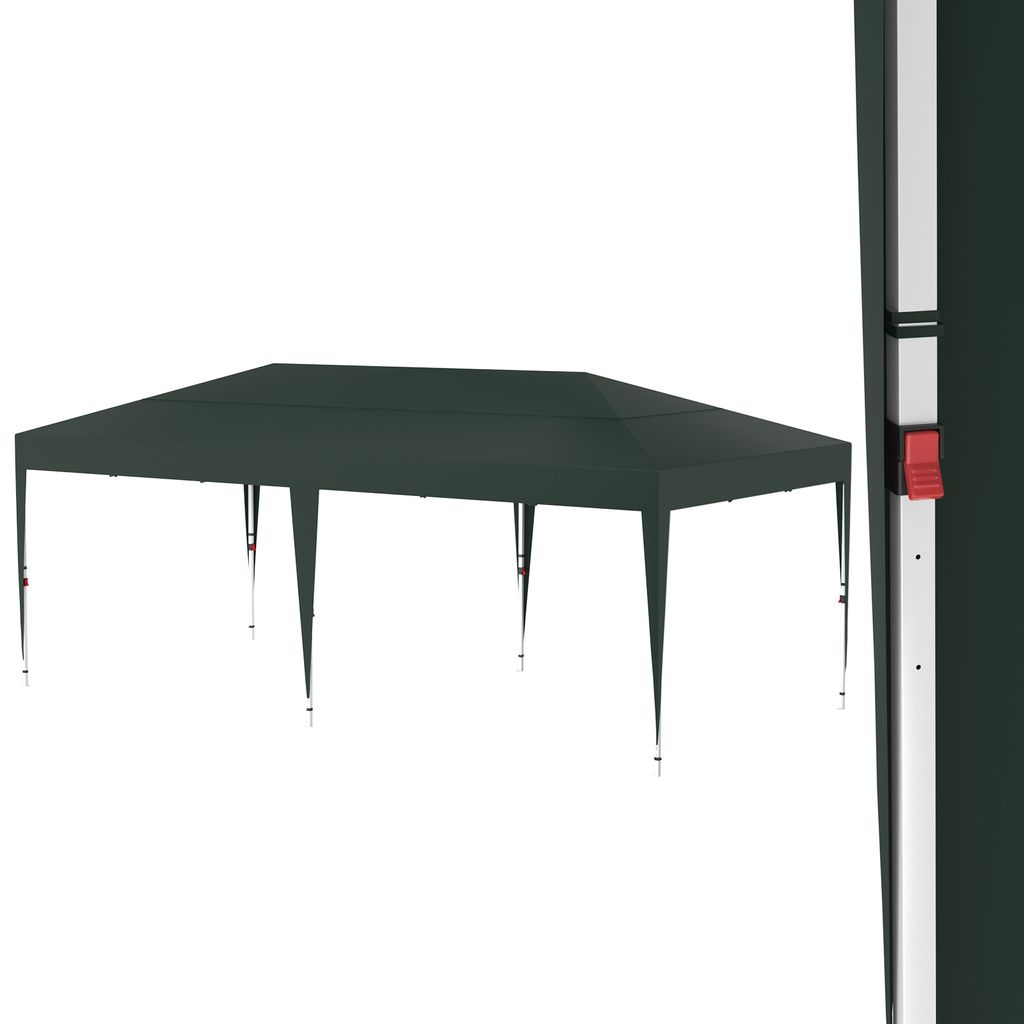 NAIZY Faltpavillon 3x6 Faltbar Partyzelt Gartenzelt, Wasserdicht & UV-Schutz, Höhenverstellbar, Pavillon Outdoor inkl. Tragetasche & Erdanker,Grün