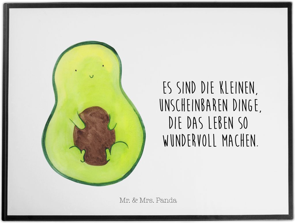 Mr. & Mrs. Panda Schreibunterlage Avocado Kern - Weiß - Geschenk, Tischunterlage, schreibtischunterlage, Baby, schreibtischunterlagen, bastelmatte...