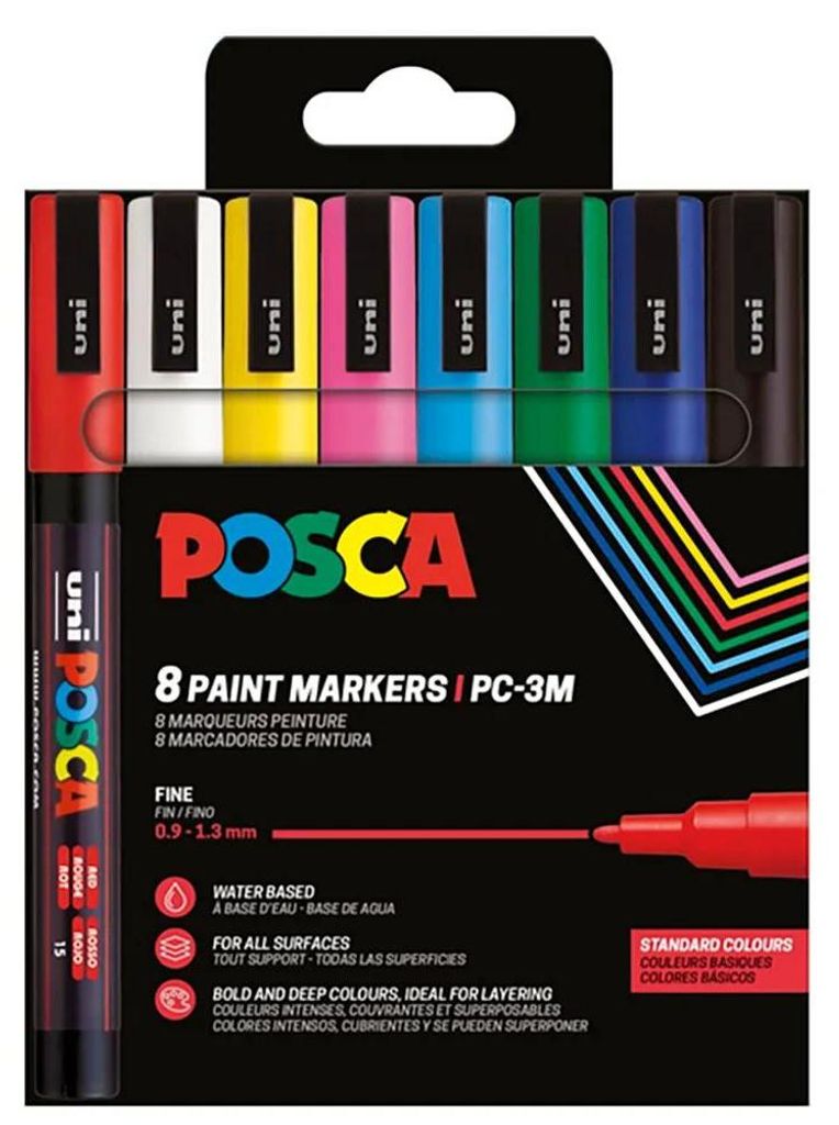 POSCA Marker UNI PC-3M 8er Set Basic Image du produit 