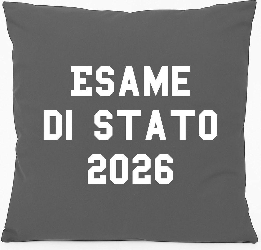 Huuraa Sofakissen Esame di Stato 2026 Abschluss Italien Geschenk 40x40cm mit Füllung Steel Grey Baumwolle Esame di Stato 2026 Mitbringsel