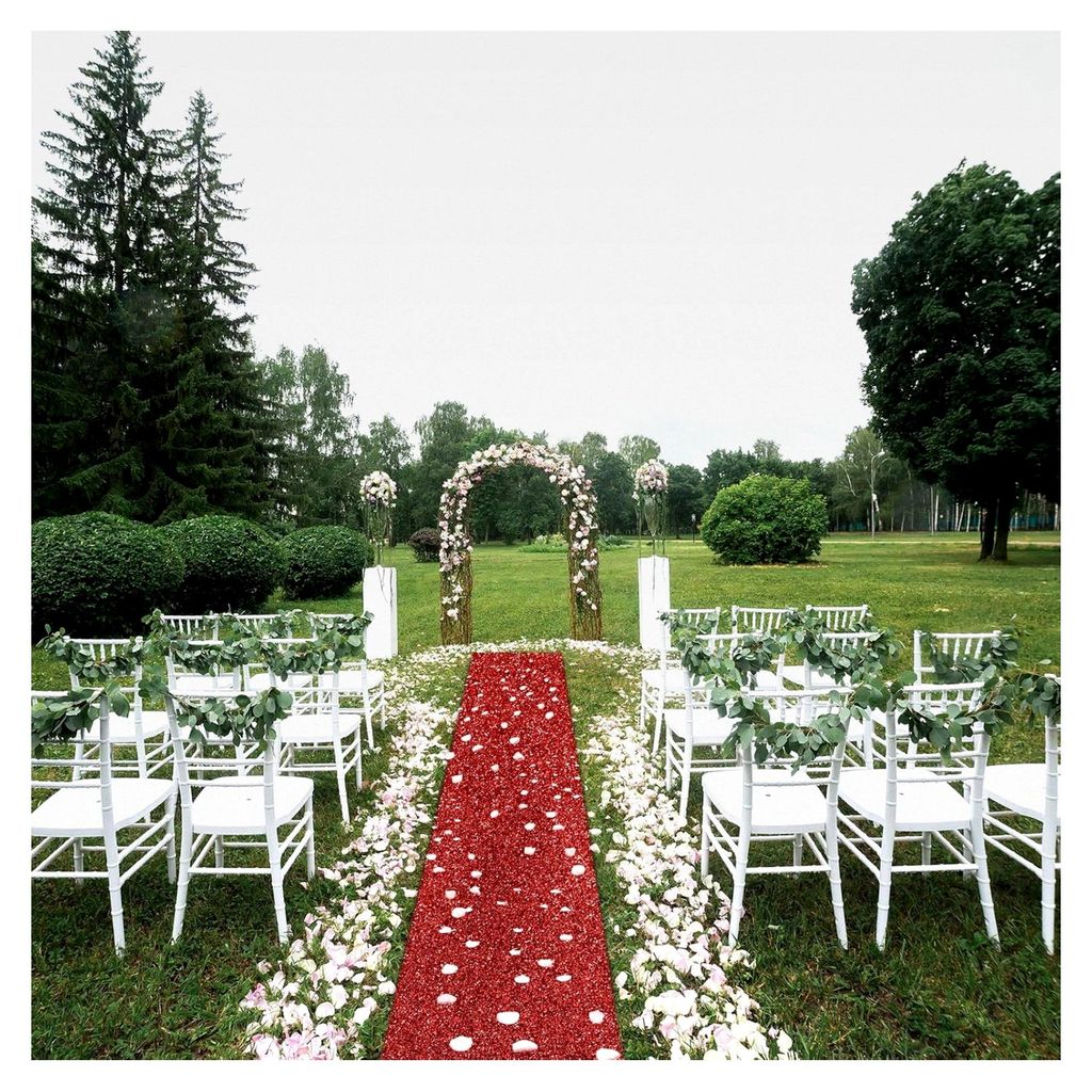 Teppichläufer, Landebahn-Teppich, 55 g/m², mit Teppichband, für Abschlussball, Hochzeit, Halloween, Weihnachten, Outdoor, Flur, Party, 6 x 9 m, ...