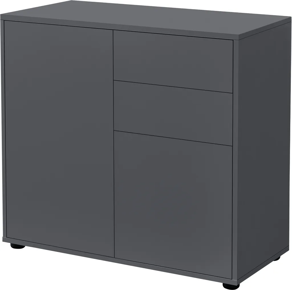 Credenza Paarl Grigio Scuro Opaco 74x79x36 cm | Mobiletto Moderno