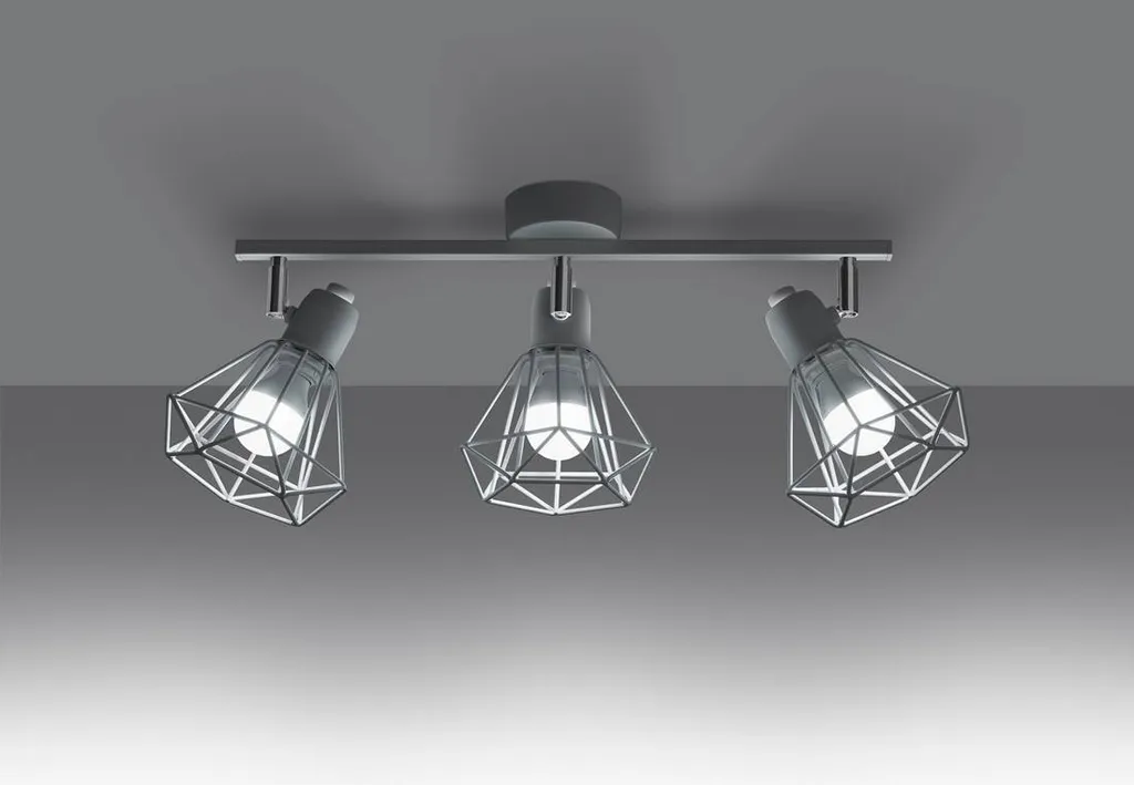 Lampada ARTEMIS 3 Sollux Bianco Acciaio | Plafoniera Moderna E14 3 Luci - 14