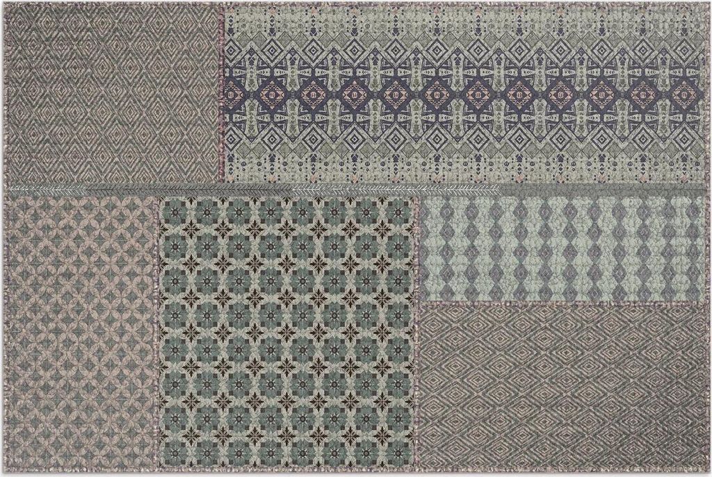 Azteken-Stil Nachahmung von dekoriertem Stoff – Vinylteppich – 60x90 cm – Outdoor Teppich – Terrasse – Wetterfest – Modern