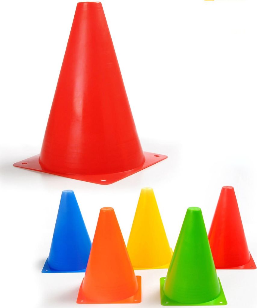 Markierungshütchen für Fußballtraining, Laufen, Sport, Verkehr, 10-teiliges Set, 18 cm, Rot