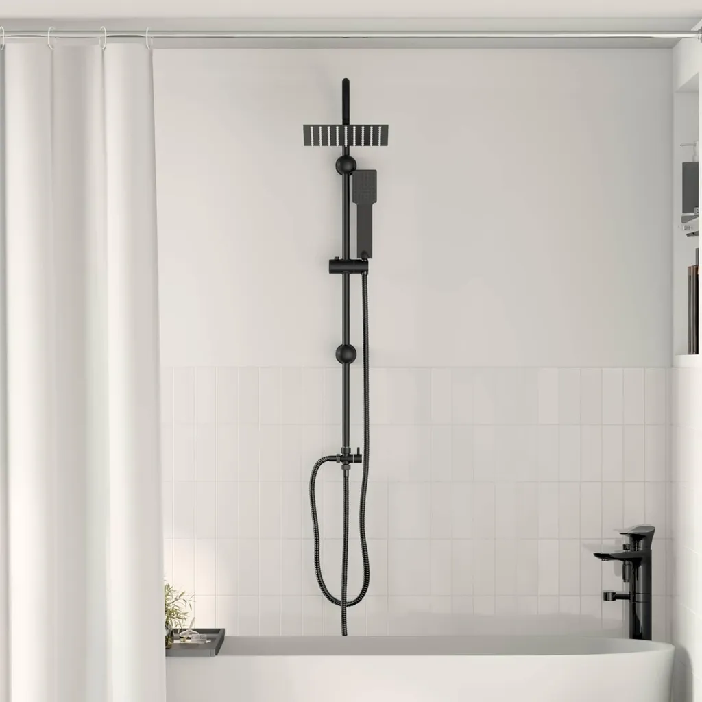 Système de douche pour rénovation salle de bain noir inox 47 x 95 cm - 2