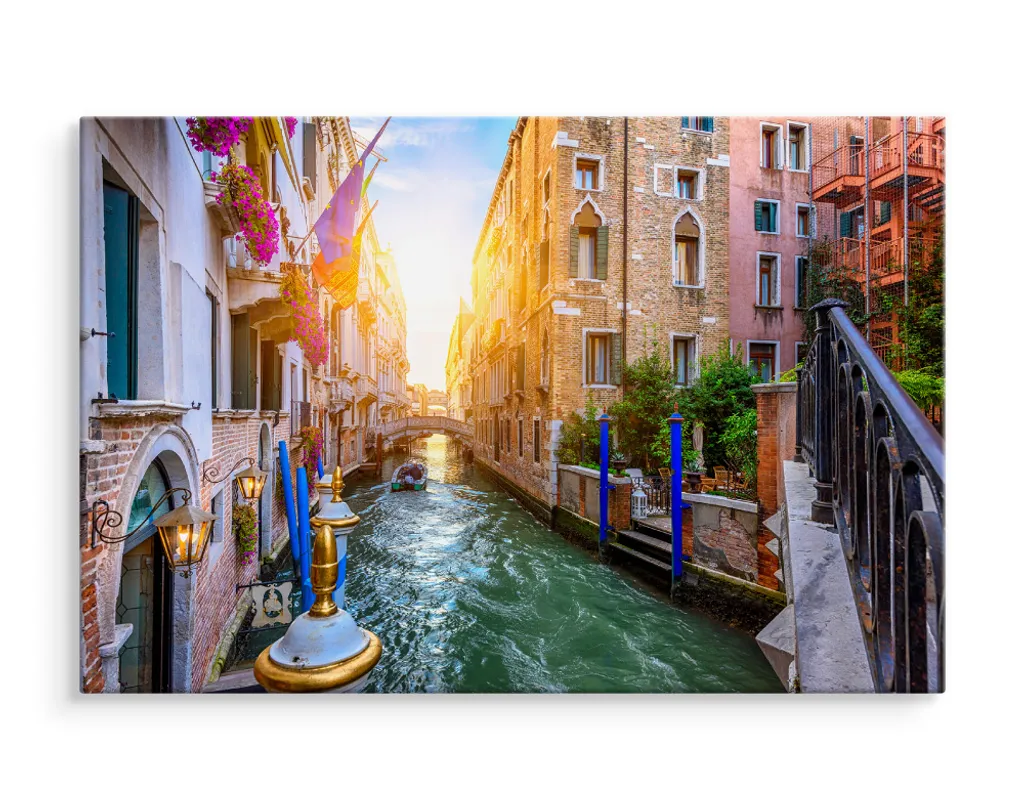 Favolosa Tela Venezia 70x50 cm XXL - Quadro Artistico Barca Sole - 3