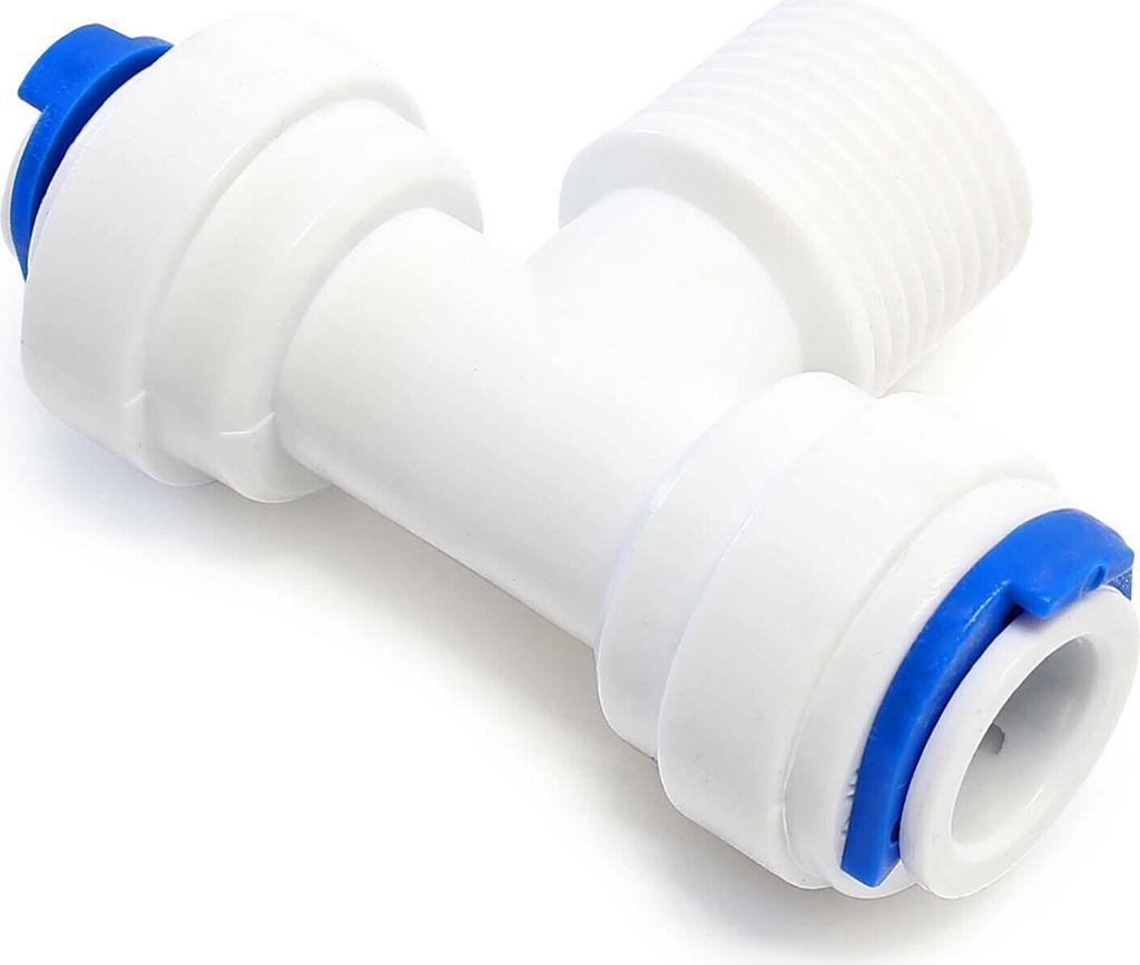Naturewater Jaco T Fitting für Schlauch mit 2x 6,5 mm Anschluss und 12,91 mm Außengewinde (1/4"), für Trinkwasser Ultrafiltration Mikrofilter Um...