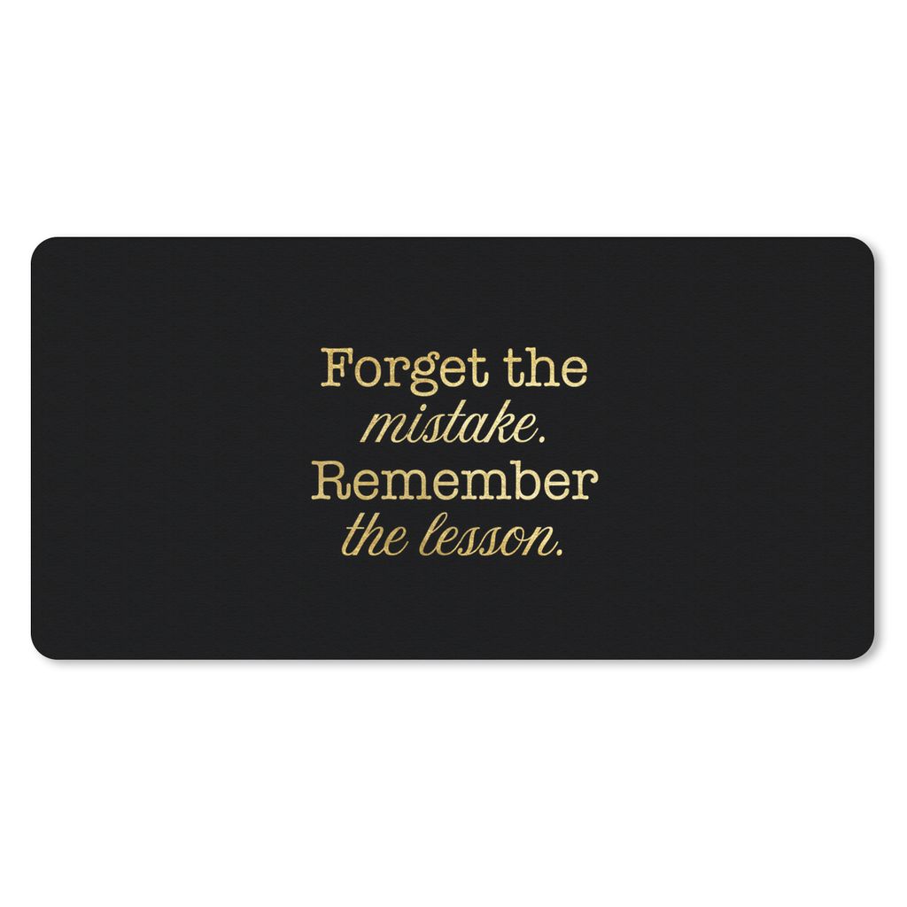MuchoWow Schreibtischunterlage Zitate - Les - Gold - Schwarz 80x40 cm - XXL Mauspad - Gaming Mauspad