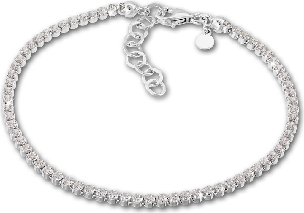 SilberDream Damen-Armband Zirkonia 925 Silber glitzer 18-21cm weiß SDA1028W