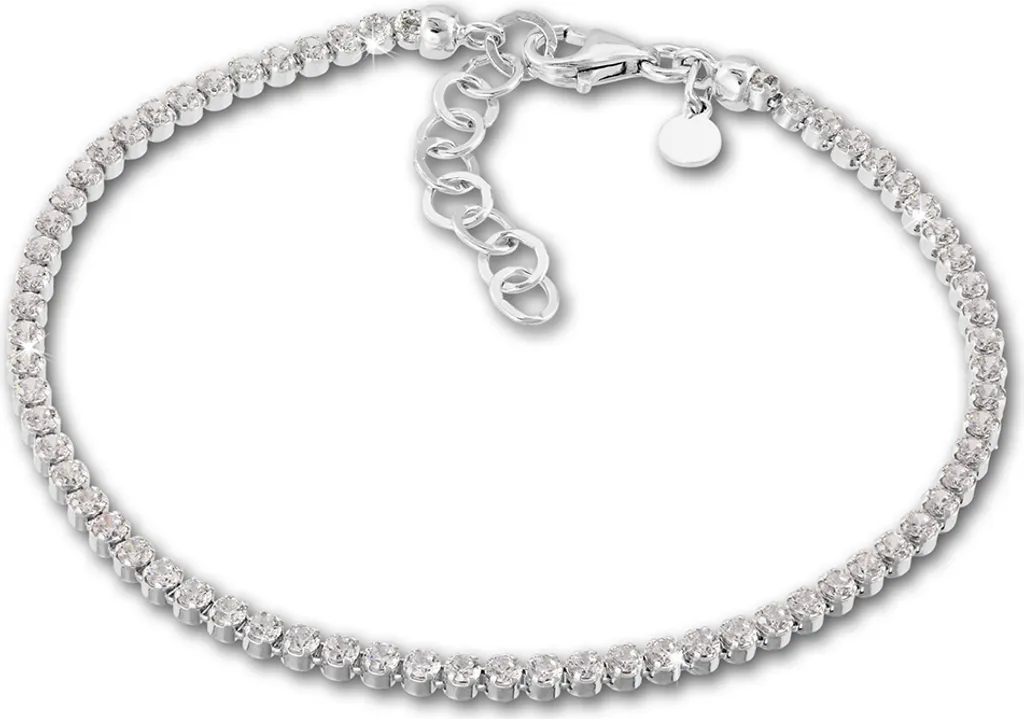 Bracelet Argent 925 pour Soirée et Mariage Femme Zirconia Blanc 21cm