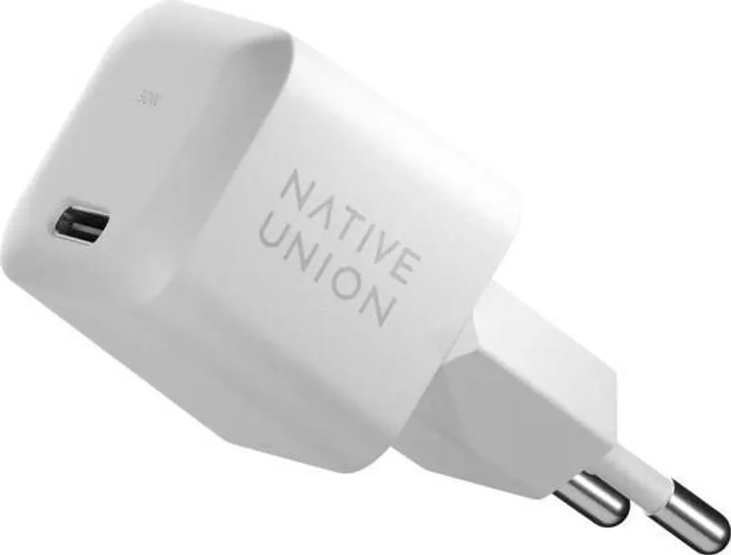Chargeur rapide GaN PD 30W Native Union blanc - Adaptateur USB-C compact