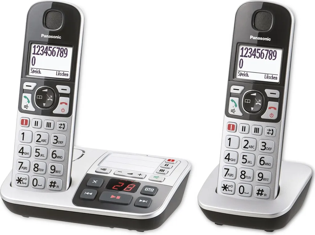 Téléphone Sans Fil Duo Panasonic KX-TGE522GS avec Répondeur Intégré Argent