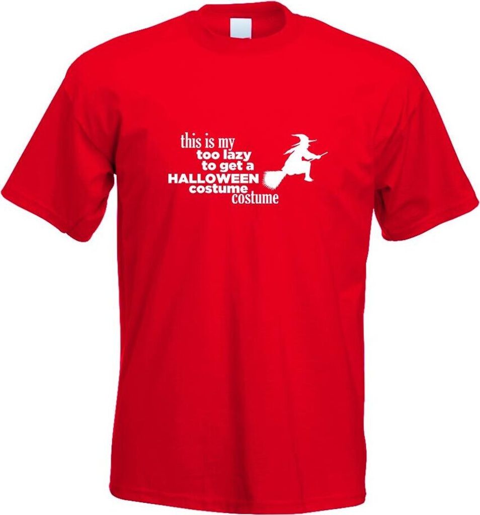 Kiwistar - T-Shirt - rot - This is My Too Lazy Costume Motiv Bedruckt Funshirt Design Print - mit Motiv Bedruckt - Funshirt Design - Sport - Freize...