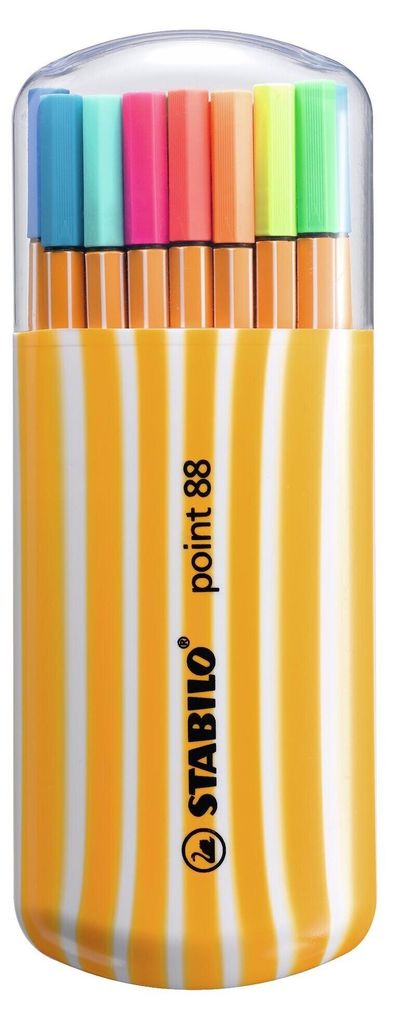 STABILO Fineliner point 88, 20er Zebrui Neon Productafbeelding 