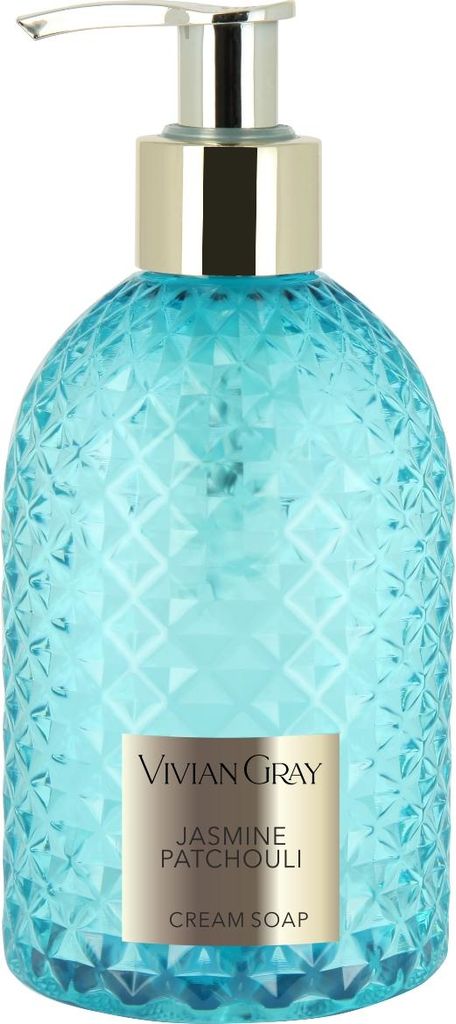 VIVIAN GRAY 3510 Seifenspender mit Creme-Seife Gemstone, Jasmin & Patchouli, türkis/gold (300 ml)