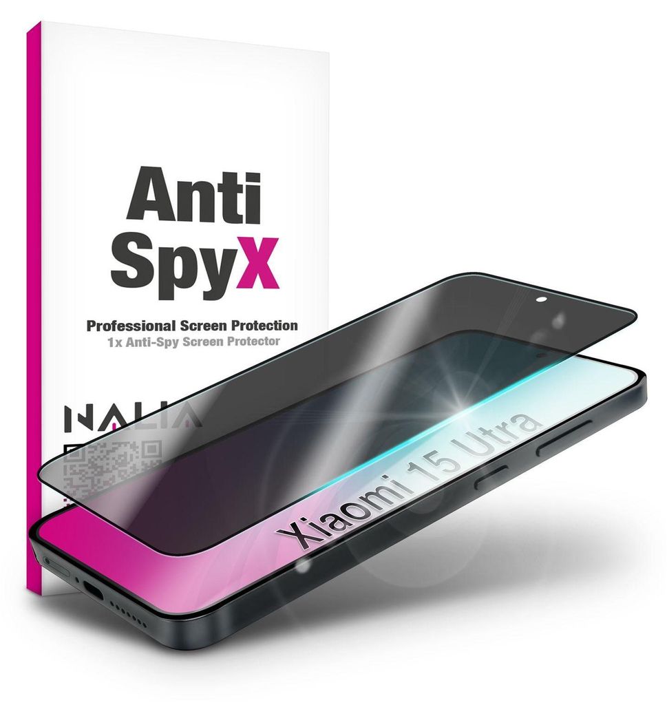 AntiSpyX für Xiaomi 15 Ultra - Privacy Schutzglas mit Blickschutz - Handy Displayschutz für Privatsphäre